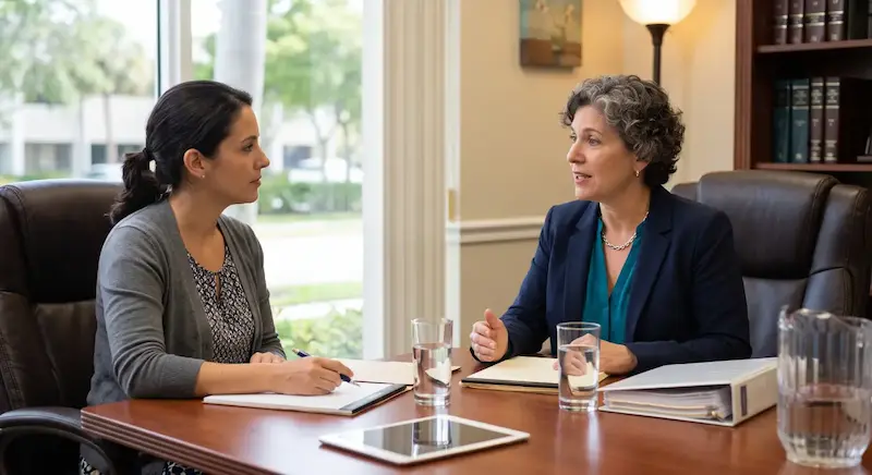 A testamentary trust attorney in coral gables florida advising a client